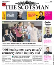 The Scotsman (UK) Newspaper Front Page for 12 November 2016
