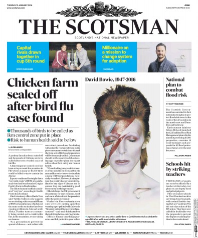 The Scotsman Newspaper Front Page (UK) for 12 January 2016