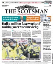 The Scotsman (UK) Newspaper Front Page for 12 January 2021