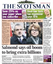The Scotsman Newspaper Front Page (UK) for 12 March 2013