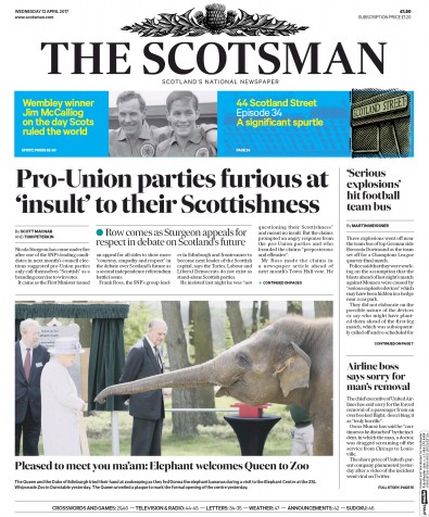 The Scotsman Newspaper Front Page (UK) for 12 April 2017