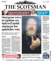 The Scotsman (UK) Newspaper Front Page for 12 April 2019
