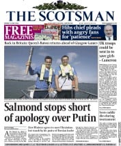 The Scotsman (UK) Newspaper Front Page for 12 May 2014