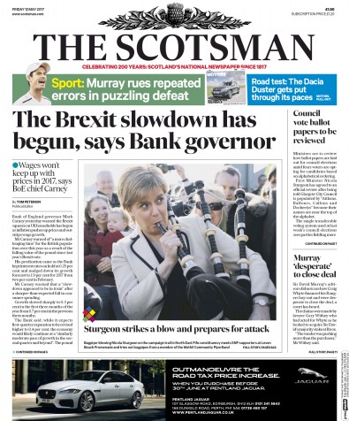 The Scotsman Newspaper Front Page (UK) for 12 May 2017