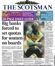 The Scotsman (UK) Newspaper Front Page for 12 August 2013