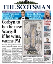 The Scotsman (UK) Newspaper Front Page for 12 September 2015