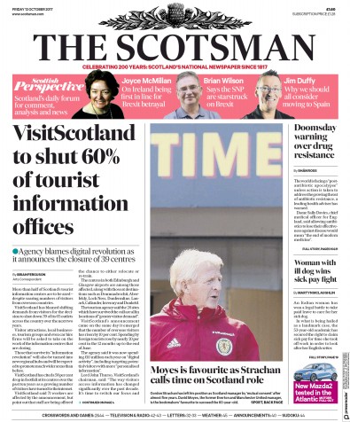 The Scotsman Newspaper Front Page (UK) for 13 October 2017