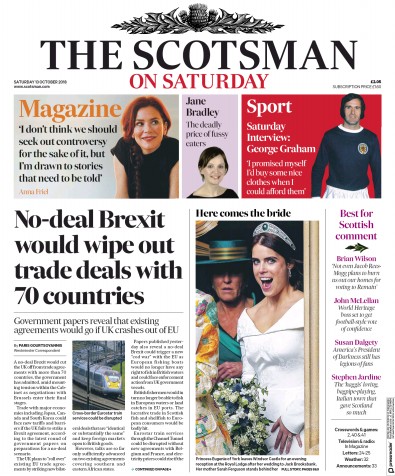 The Scotsman Newspaper Front Page (UK) for 13 October 2018