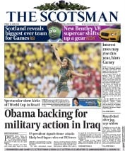 The Scotsman Newspaper Front Page (UK) for 13 June 2014