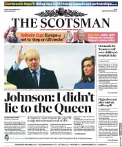 The Scotsman (UK) Newspaper Front Page for 13 September 2019