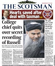 The Scotsman Newspaper Front Page (UK) for 14 November 2012