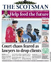The Scotsman (UK) Newspaper Front Page for 14 December 2013