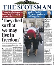The Scotsman Newspaper Front Page (UK) for 14 January 2015
