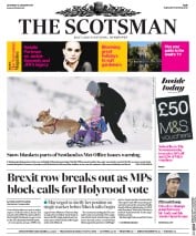 The Scotsman (UK) Newspaper Front Page for 14 January 2017