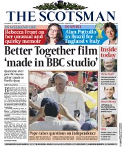 The Scotsman (UK) Newspaper Front Page for 14 June 2014