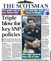 The Scotsman (UK) Newspaper Front Page for 14 September 2011