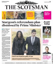 The Scotsman (UK) Newspaper Front Page for 15 October 2016