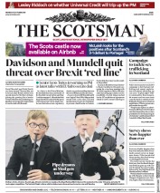 The Scotsman (UK) Newspaper Front Page for 15 October 2018