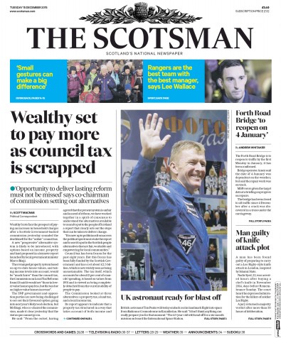 The Scotsman Newspaper Front Page (UK) for 15 December 2015