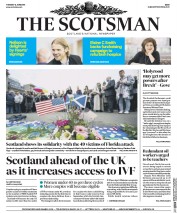 The Scotsman (UK) Newspaper Front Page for 15 June 2016