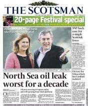 The Scotsman Newspaper Front Page (UK) for 15 August 2011
