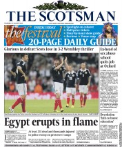 The Scotsman Newspaper Front Page (UK) for 15 August 2013