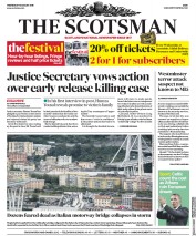 The Scotsman (UK) Newspaper Front Page for 15 August 2018