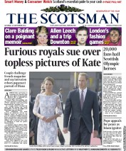 The Scotsman (UK) Newspaper Front Page for 15 September 2012