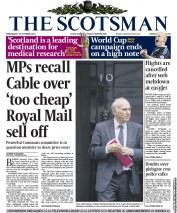 The Scotsman (UK) Newspaper Front Page for 16 October 2013