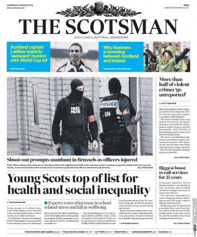 The Scotsman Newspaper Front Page (UK) for 16 March 2016