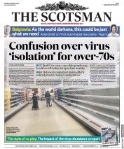 The Scotsman (UK) Newspaper Front Page for 16 March 2020