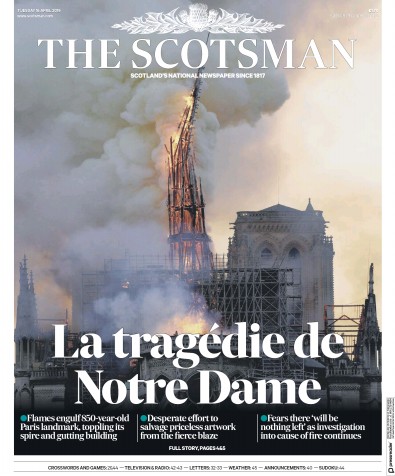 The Scotsman Newspaper Front Page (UK) for 16 April 2019