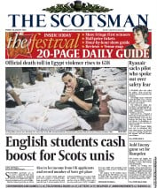 The Scotsman (UK) Newspaper Front Page for 16 August 2013