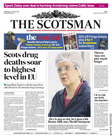 The Scotsman Newspaper Front Page (UK) for 16 August 2017