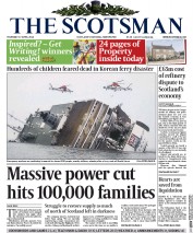 The Scotsman (UK) Newspaper Front Page for 17 April 2014