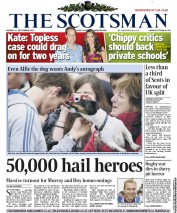 The Scotsman (UK) Newspaper Front Page for 17 September 2012