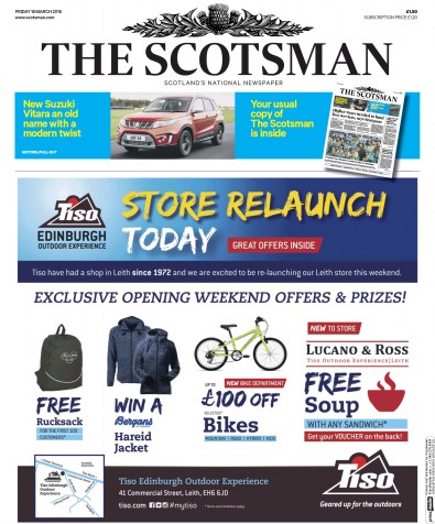 The Scotsman Newspaper Front Page (UK) for 18 March 2016