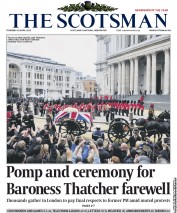 The Scotsman (UK) Newspaper Front Page for 18 April 2013