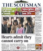 The Scotsman (UK) Newspaper Front Page for 18 June 2013