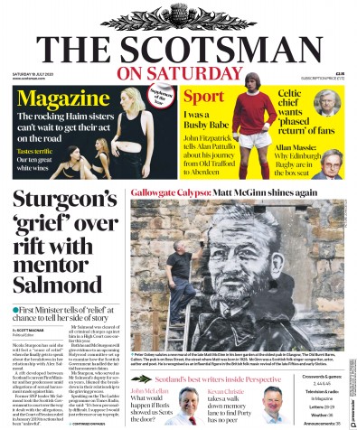 The Scotsman Newspaper Front Page (UK) for 18 July 2020