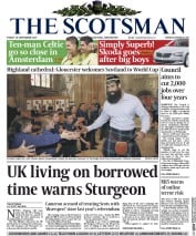 The Scotsman (UK) Newspaper Front Page for 18 September 2015