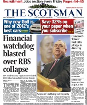The Scotsman (UK) Newspaper Front Page for 19 October 2012