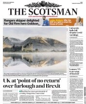 The Scotsman (UK) Newspaper Front Page for 19 October 2020