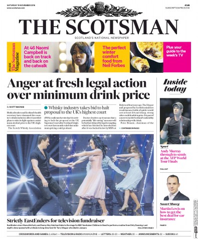 The Scotsman Newspaper Front Page (UK) for 19 November 2016