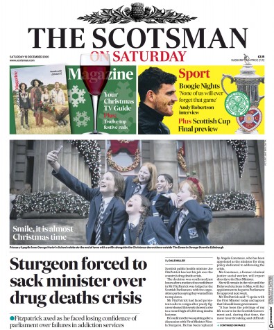 The Scotsman Newspaper Front Page (UK) for 19 December 2020