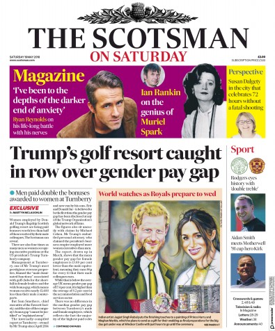 The Scotsman Newspaper Front Page (UK) for 19 May 2018