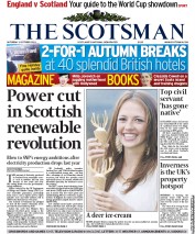 The Scotsman Newspaper Front Page (UK) for 1 October 2011