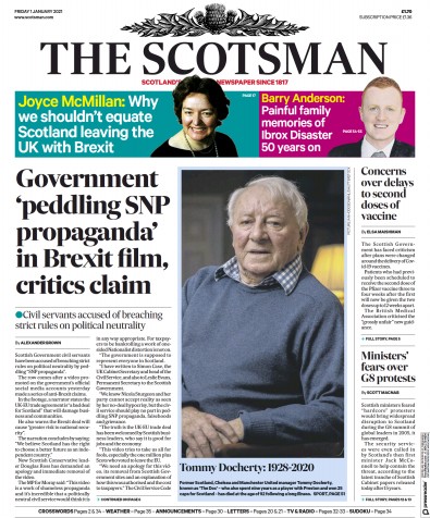 The Scotsman Newspaper Front Page (UK) for 1 January 2021