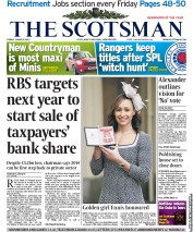 The Scotsman (UK) Newspaper Front Page for 1 March 2013