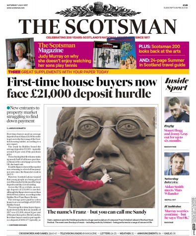 The Scotsman Newspaper Front Page (UK) for 1 July 2017
